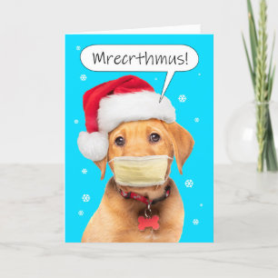 Fröhliche Weihnachten Gedämpft sprechender Welpe m