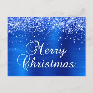 Fröhliche Weihnachten Glänzendes Royalblau-Folie