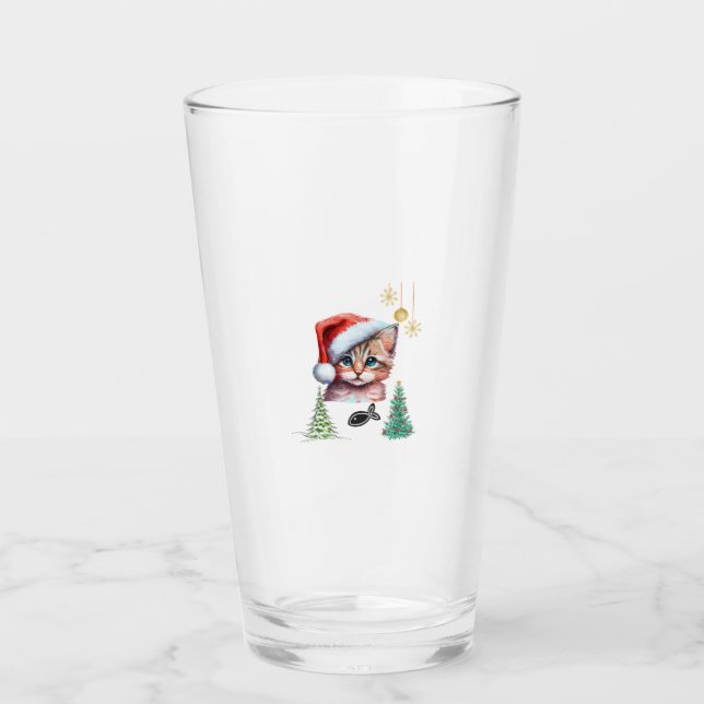 Fröhliche Weihnachten! Glas (Vorderseite)