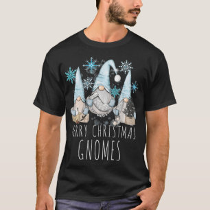 FROHLICHE WEIHNACHTEN GNOMIES Winter Schneeflocke T-Shirt