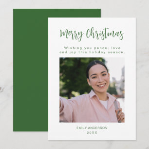 Fröhliche Weihnachten Grüne Familienfoto-Feiertags