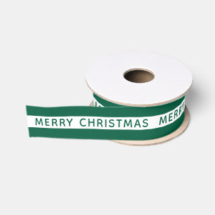 Fröhliche Weihnachten Grüne und weiße gestreifte F Ripsband