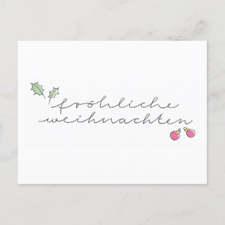 Fröhliche Weihnachten: Grußkarte Handschrift Feiertagspostkarte
