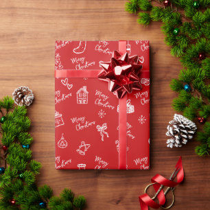 Fröhliche Weihnachten Handgezeichnete Doodles Whim Geschenkpapier