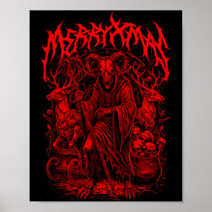 Fröhliche Weihnachten Heavy Metal Band Parodie Dea Poster