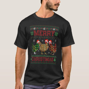Fröhliche Weihnachten Huhn Hässlicher Weihnachtsma T-Shirt