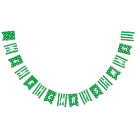 Fröhliche Weihnachten im hellgrünen und weißen Mus Wimpelkette