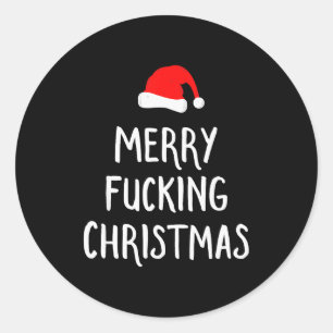 Fröhliche Weihnachten in unangemessenen Weihnachts Runder Aufkleber