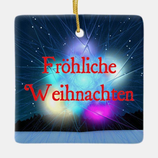 Frohliche Weihnachten - Jack Frost Keramikornament (Vorderseite)