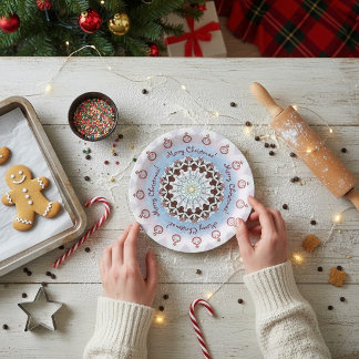 Fröhliche Weihnachten Kaleidoskop Pappteller
