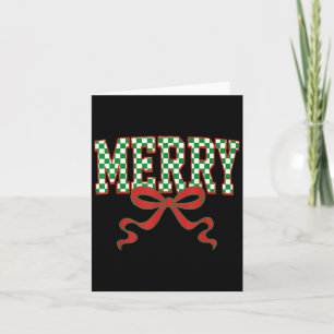 Fröhliche Weihnachten Kariert Preppy Coquette Boge Karte