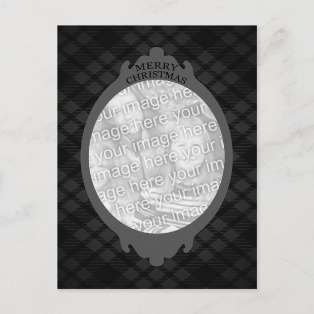 fröhliche Weihnachten (karierter Rahmen) (Vorderseite)