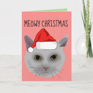 FROHLICHE WEIHNACHTEN KATZE GRUßKARTEN KARTE