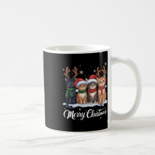 Fröhliche Weihnachten Katze Weihnachtslicht Rentie Kaffeetasse