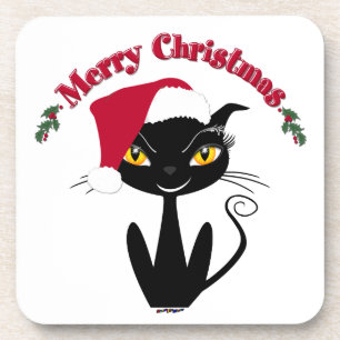 Fröhliche Weihnachten Kitty Katze Untersetzer