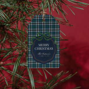 Fröhliche Weihnachten Klassisches Preppy-Tartan Ka Geschenkanhänger