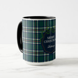 Fröhliche Weihnachten Klassisches Preppy-Tartan Ka Tasse