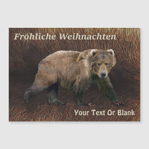 Fröhliche Weihnachten - Kodiak-Bär auf Karibikfisc Magnetkarte