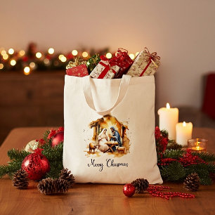 Fröhliche Weihnachten Krippe Tragetasche
