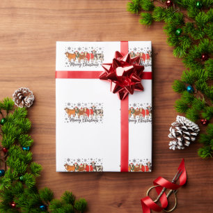 Fröhliche Weihnachten Kuh Lustiges Muh Fest Frohe Geschenkpapier