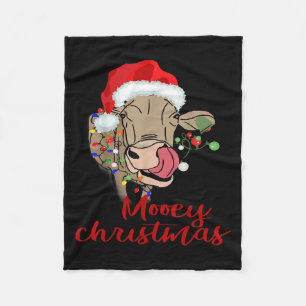 Fröhliche Weihnachten Kuh T-Shirt Färse Bauer Xmas Fleecedecke