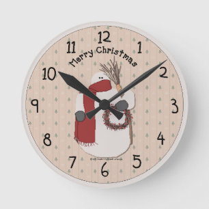 Fröhliche Weihnachten Land Wanduhr