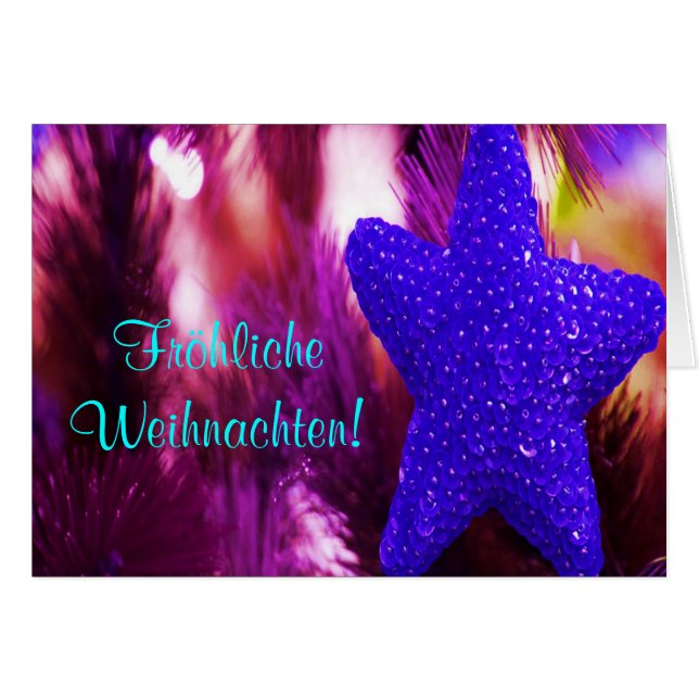 Fröhliche Weihnachten Lila Star (Vorderseite (Horizontal))