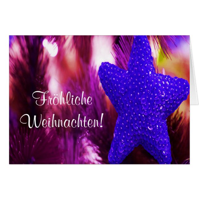 Fröhliche Weihnachten - Lila Star III (Vorderseite (Horizontal))