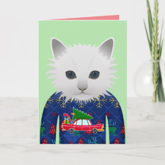 FRÖHLICHE WEIHNACHTEN LUSTIGE KATZE GRUßKARTE KARTE