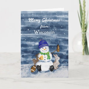 Fröhliche Weihnachten Lustige Wasserfarbe Wisconsi