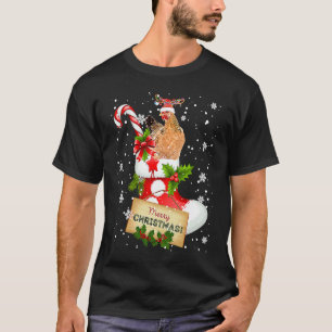 Fröhliche Weihnachten Lustiger Santa-Rentier-Huhn T-Shirt
