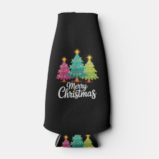 Fröhliche Weihnachten Lustiges Farbige Weihnachtsb Flaschenkühler