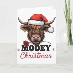 Fröhliche Weihnachten Lustiges Highland-Kuh-Design Karte