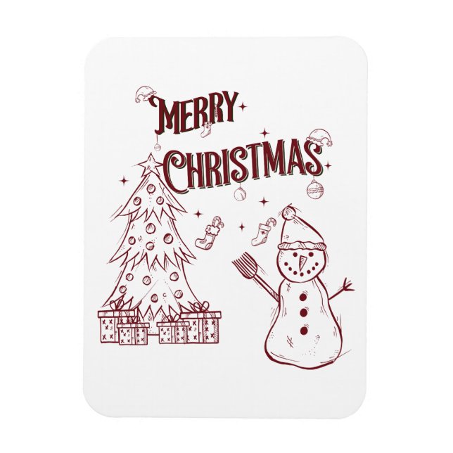 Fröhliche Weihnachten Magnet (Vertikal)