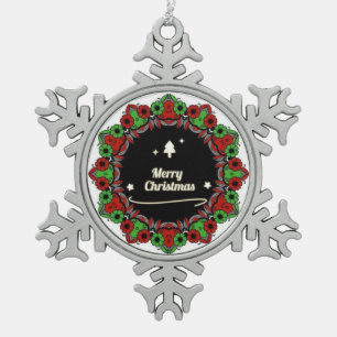 Fröhliche Weihnachten Mandala-Designs Schneeflocken Zinn-Ornament