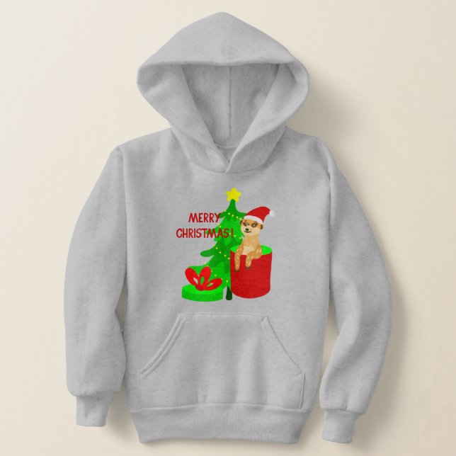 fröhliche Weihnachten meerkat santa lustig Hoodie (Ablage )