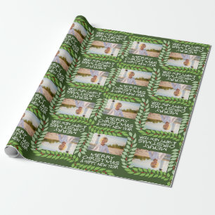 Fröhliche Weihnachten mit einem horizontalen Foto Geschenkpapier