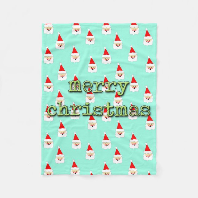 fröhliche Weihnachten Mitte des Jahrhunderts moder Fleecedecke (Vorderseite)