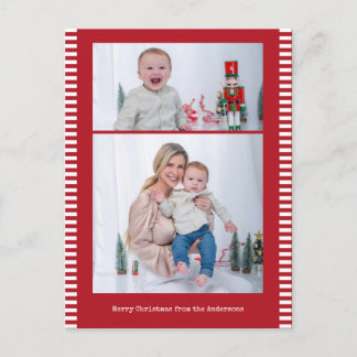 Fröhliche Weihnachten Multi-Foto-Gestreifte rote F