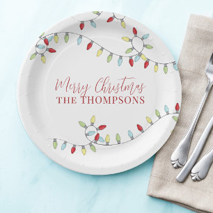 Fröhliche Weihnachten Niedliche Streichlichter Pappteller