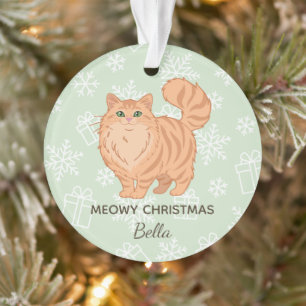 "Fröhliche Weihnachten" Orange Katze Mama Personal Ornament