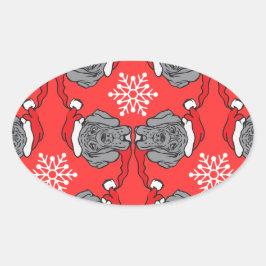 Fröhliche Weihnachten! Ovaler Aufkleber