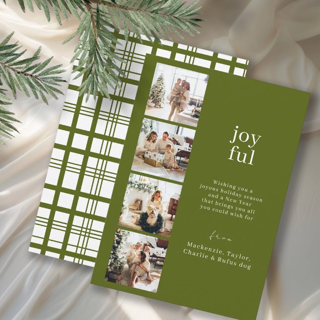 Fröhliche Weihnachten Personalisierte 4-Foto-Colla (Joyful Christmas Personalized 4 Photo Collage Holiday Card
by Ricaso. Upload your photographs, MYO)