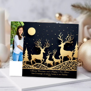Fröhliche Weihnachten Rentier Familienfoto