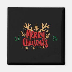 Fröhliche Weihnachten Rentiergeweih Kinder T-Shirt Magnet