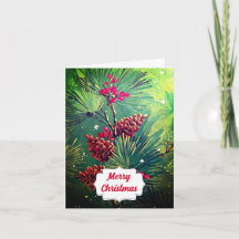 Fröhliche Weihnachten Retro Baum Feiertags-Grußkar