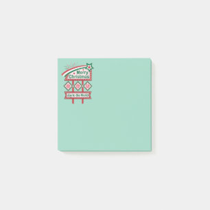 Fröhliche Weihnachten Retro-Marquee – Freude auf d Post-it Klebezettel