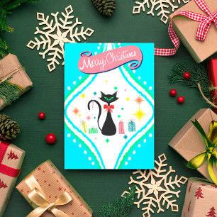 Fröhliche Weihnachten Retro Siamese Katze