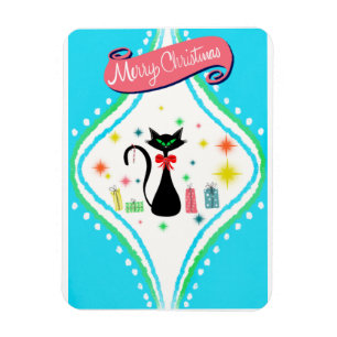 Fröhliche Weihnachten Retro Siamese Katze Magnet