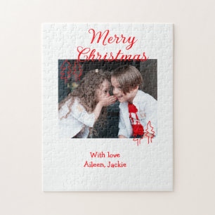 Fröhliche Weihnachten Retro-Weihnachtsbaum Kinderf Puzzle
